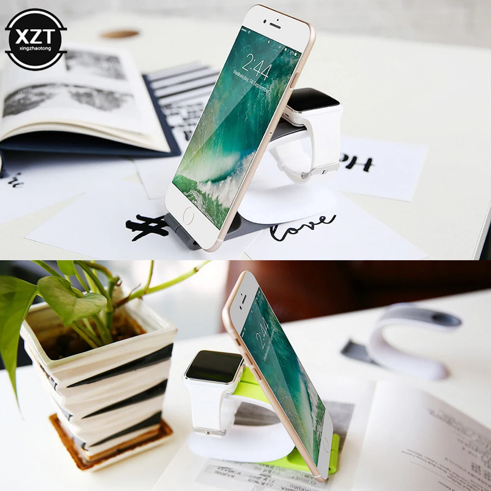 Mobile Phone Watch Charging Stand 2 in 1 Lazy Bracket for Samrt Watch IPhone Huawei  XIaomi Smartphone