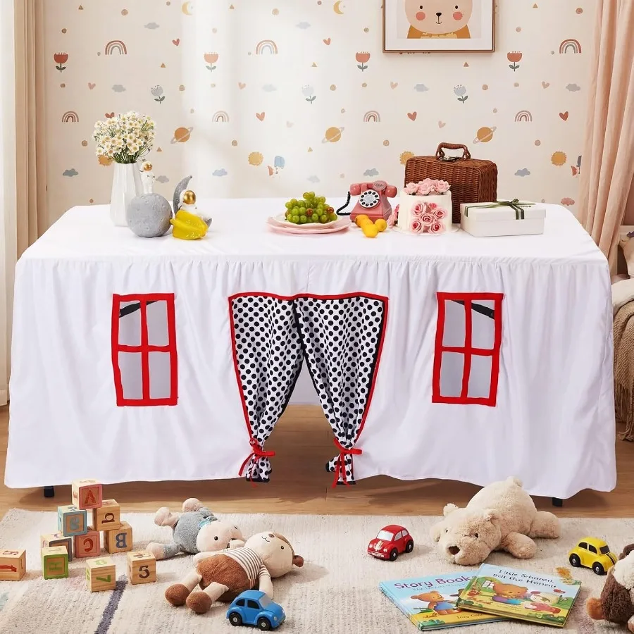 10 pés x 7,5 pés grande playhouse pano de mesa forte tenda capa playhouse interior ao ar livre toalha de mesa para festa de aniversário playgroun