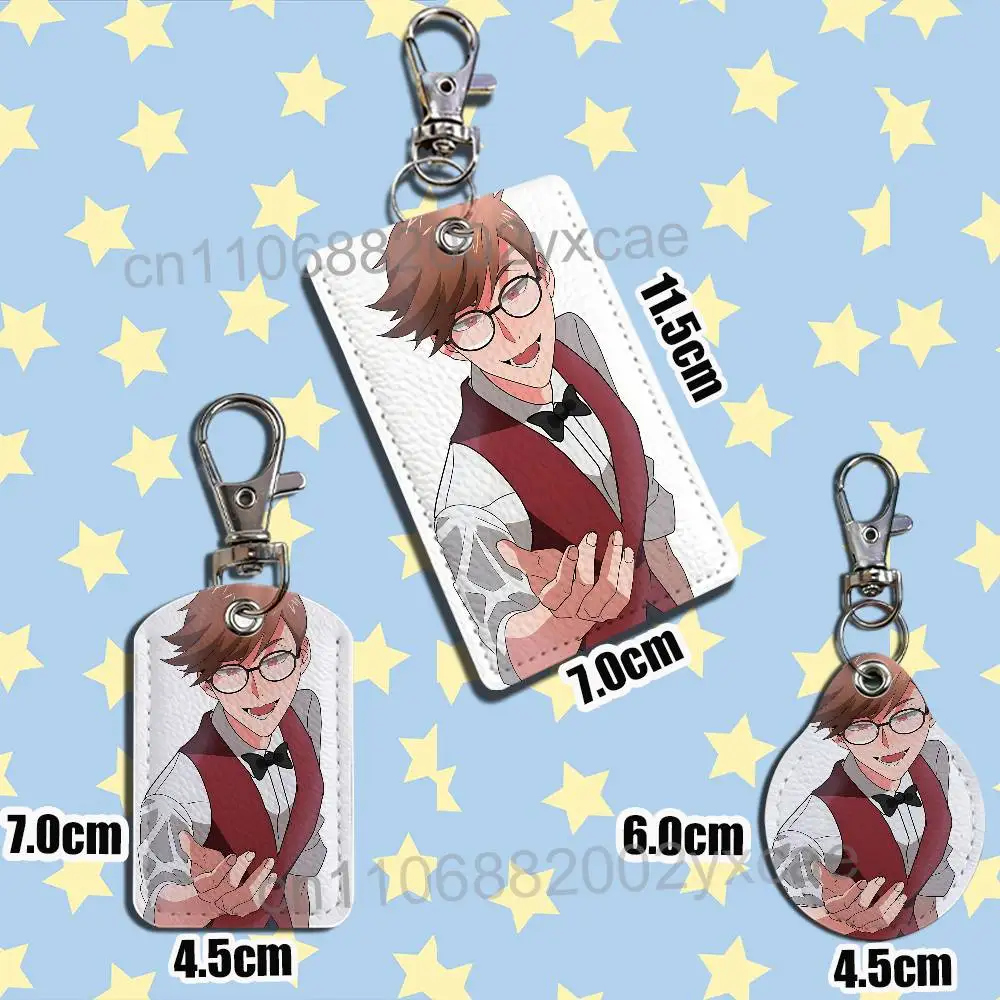 Angel Dust Alastor Hazbin Hotel Rectangle ID Card Case Keychain Access Card Bag Key Tag Ring Leather Card Holder Key Ring Access - view 4