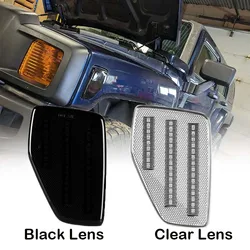 Front Fender LED Side Marker Lights For Hummer H3 2006 2007-2010 Hummer H3T 2009-2010 Clear/Black Lens Amber Turn Signal Light