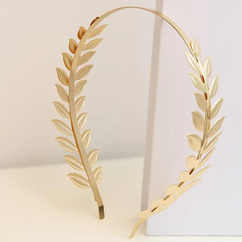 New New Retro Gold Color Leaf Headband Headpiece Crown Tiara Headdress Goddess Greek Head Jewelry Bride Wedding Hair Accessories