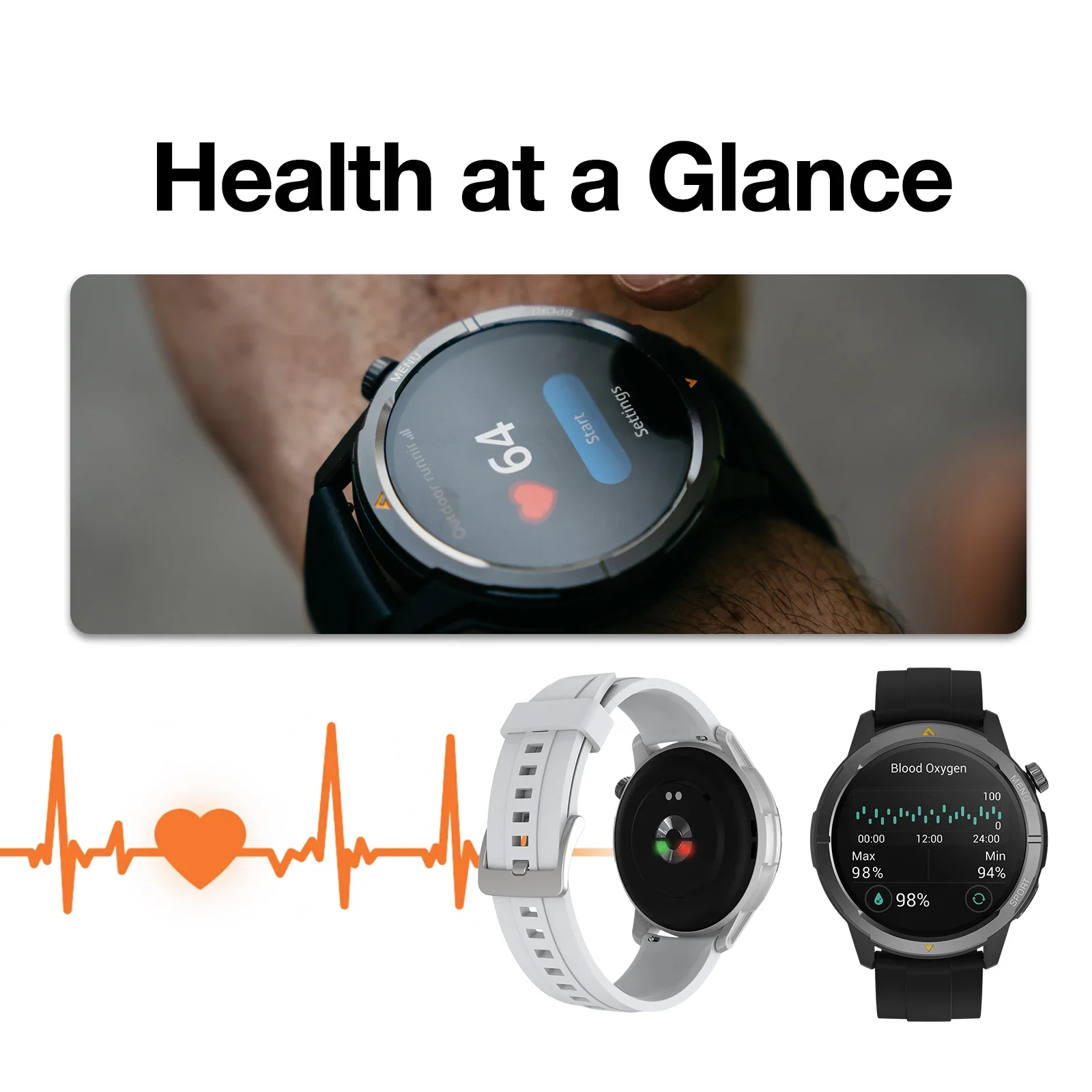 [World Premiere] AGM Legion Smartwatch 5ATM Waterproof 1.43"AMOLED Display Heart Rate Blood Oxygen 100+ Sports Modes GPS Compass