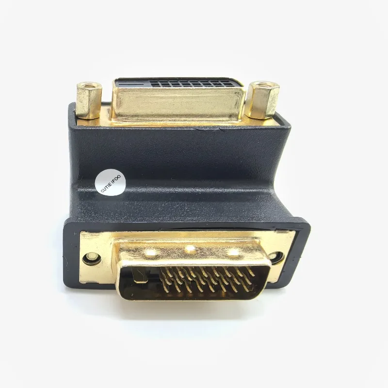 

90 Degree Down Angle DVI 24+1 DVI-D Male To Female M/F Adapter Redirection Computer HDTV LCD Monitor Connector