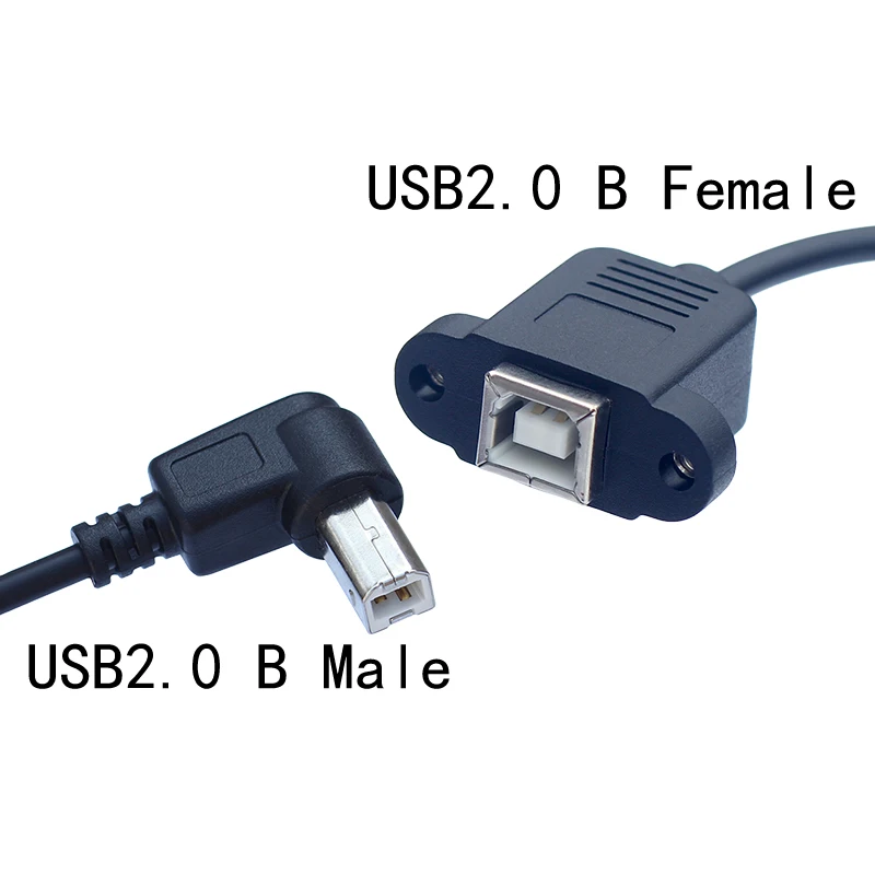 0.5M Micro USB  Male to USB B Female Data Cable Panel Mount with Screws