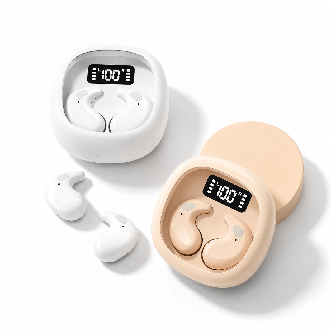 Mini In-Ear Wireless Bluetooth Earbuds with Display Ultra-Long Battery Life Comfortable Sleep-Friendly Bluetooth Earphones