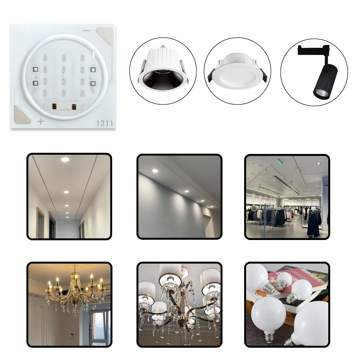 5 قطعة COB 220 فولت 5 واط LED رقاقة أحمر أخضر أزرق ضوء 1311 لمبة المسار ضوء الخرز النازل