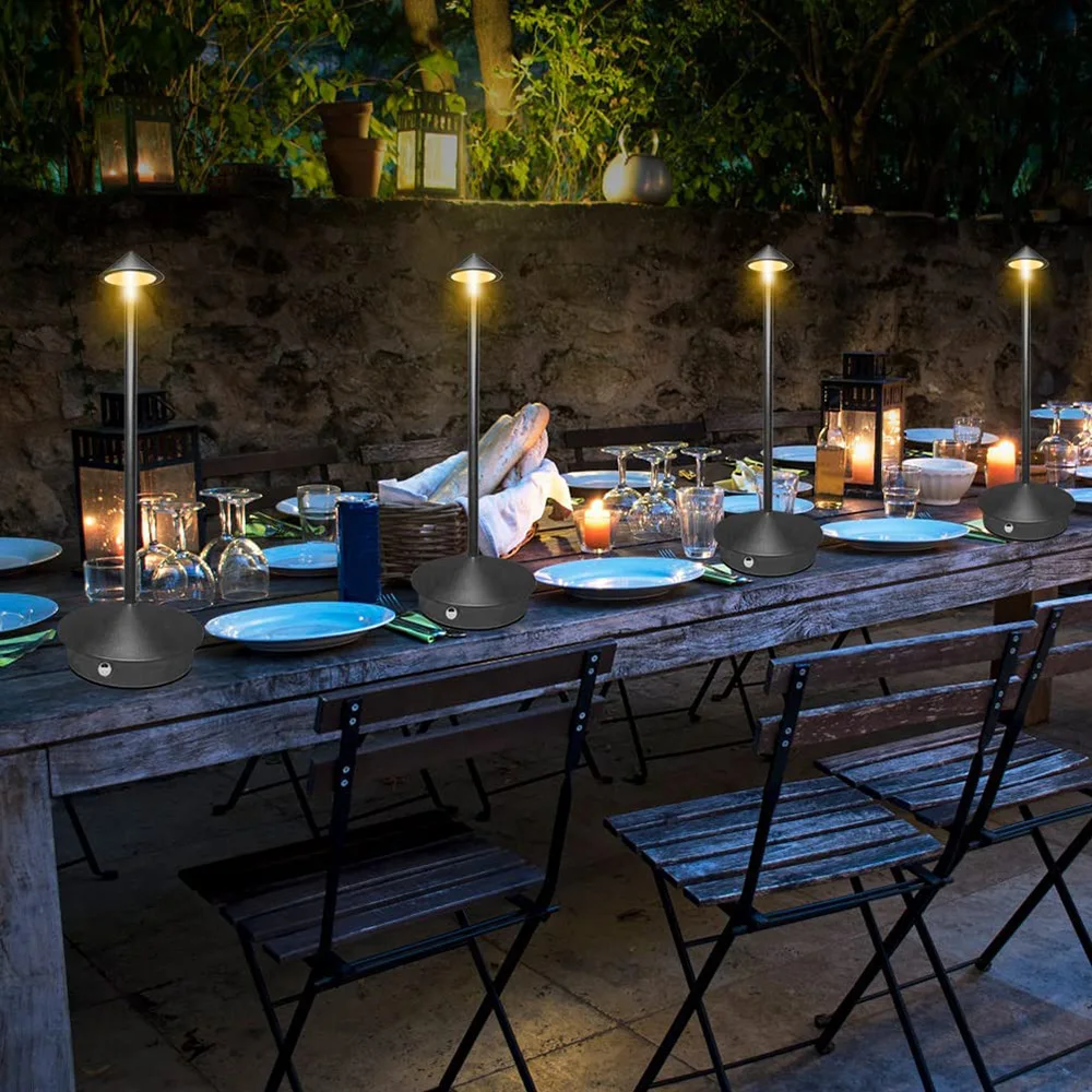 Recarregável Cordless LED Battery Table Lamp, Luxo Nórdico Touch Lamp, Quarto, Restaurante, Night Light, Romantic Desk Lamp