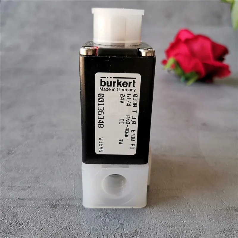 

Burkert Solenoid Valve 0330 T 3.0 EPOM PD G1/4 0-4bar 24VDC 00136348