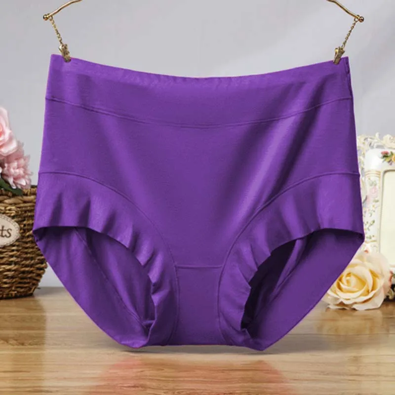 4XL 100kg Women's Plus Size Briefs Underwear Female Modal Mother Middle Rise People Fat Waist Shorts Pants