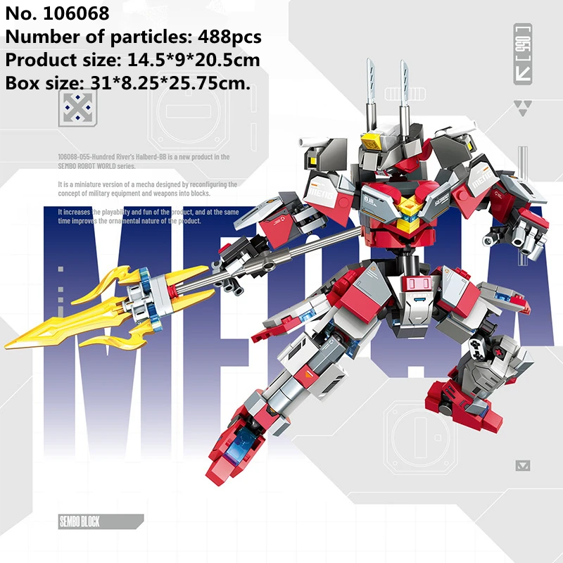 SEMBO-modelo de robot de avión de J-20 largo para niños, figura de mano de montaje de colección mecha deformada, regalo de cumpleaños