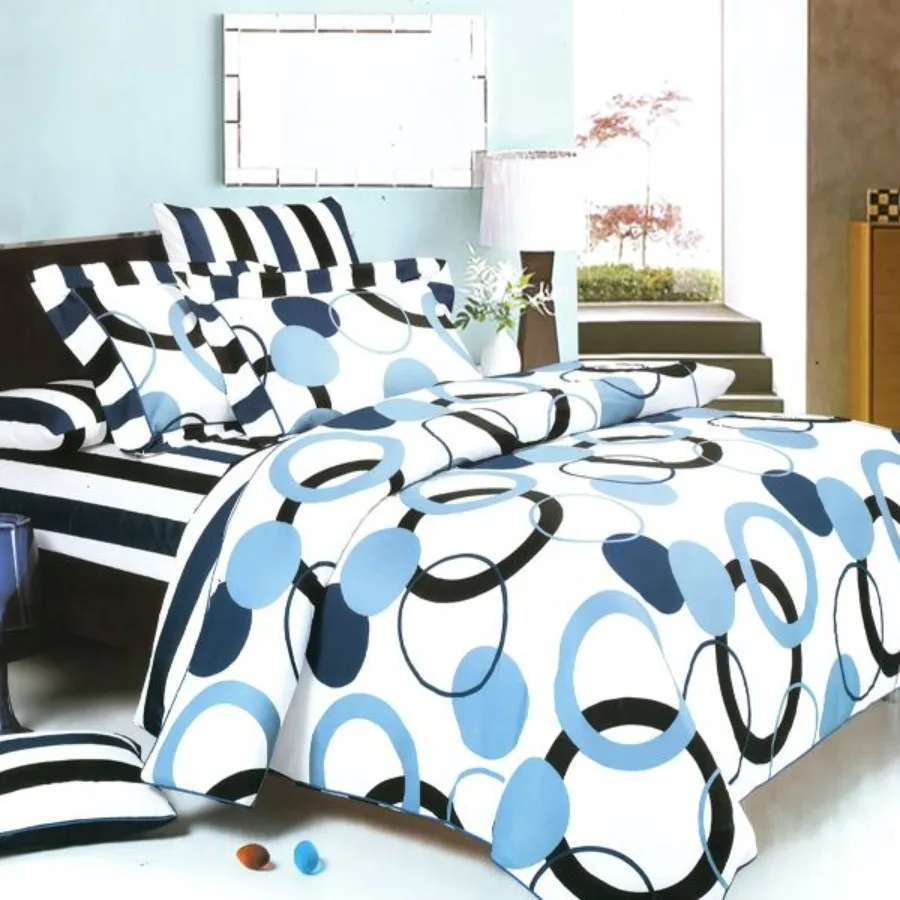 

Blancho Bedding - [Artistic Blue] 100 Cotton 4PC Sheet Set Full Size