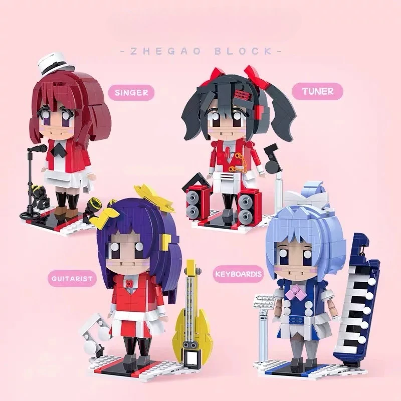 

Zhegao Plastic Blocks Cartoon Moon Girl Band Educational Toy Brinquedos Assembly Bricks Birthday Gifts Christmas Present