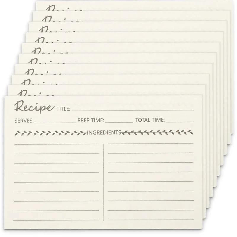 10 قطعة بطاقات ورق الكرافت سطح الكتابة السلس ملاحظات الطبخ المدمجة الغذاء ملاحظة ورقة وصفة المنزلية وصفة الزخرفية