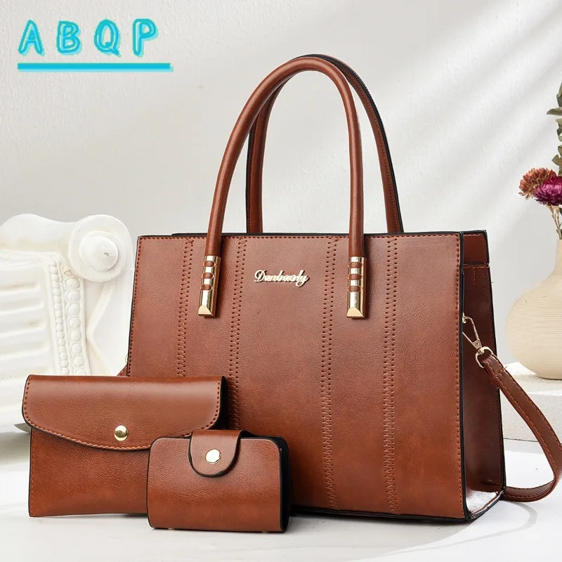 ABQP New Women's Shoulder Bag Large Capacity Fashion Women's Shoulder Messenger Bag 2-piece Set High Quality Casual Women's Bag