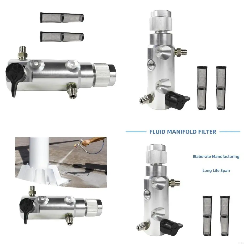  Airless Sprayer Filter Return Valves Paint Filter Pump Fluid Manifold Filter Assembly Replace 15G455 Easy to Install