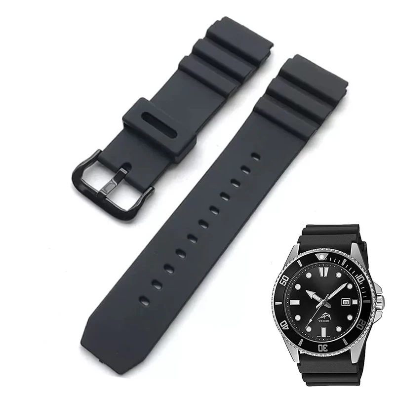 For CASIO swordfish diving watch MDV-106 MDV-107 MTP-VD01D efr-303l MTP1375/1374/1383 Watch strap Silicone rubber Watchband 22mm