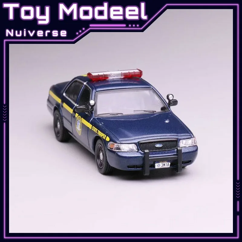 

596 1:64 Ford Victoria Crown CV, полицейская машина штата Нью-Йорк, американская полицейская машина, литая под давлением модель из сплава, коллекционная, идеальный подарок