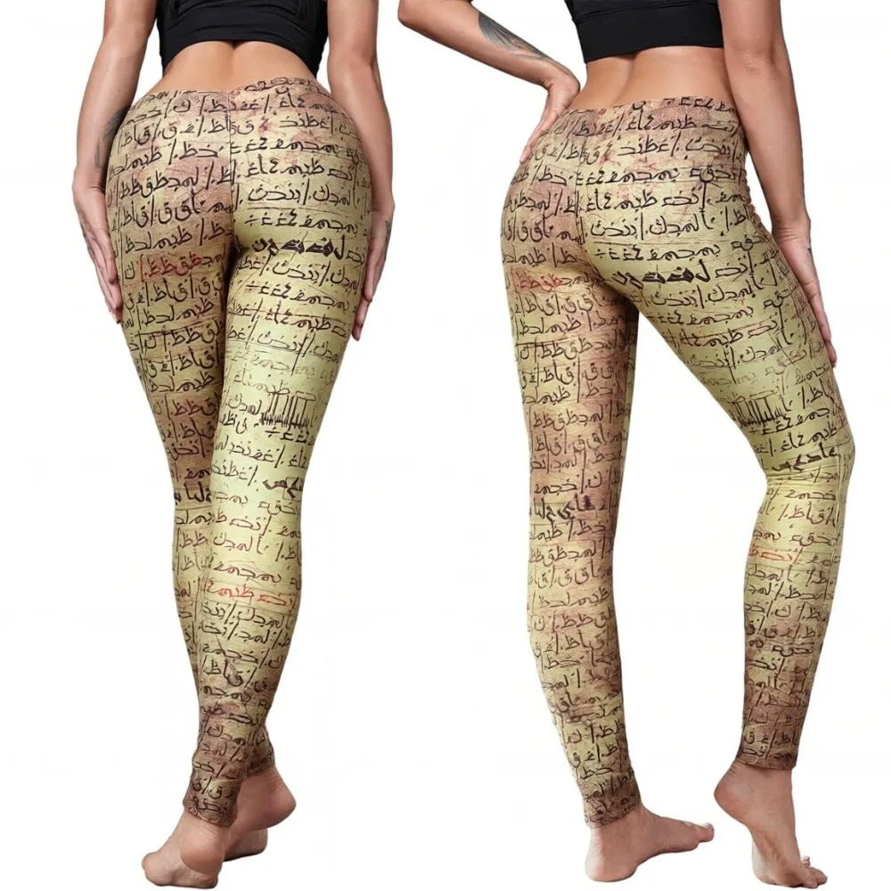 

Женские леггинсы для спорта и фитнеса с высокой талией, облегающие, с принтом, для йоги, повседневные, с эффектом подтяжки ягодиц