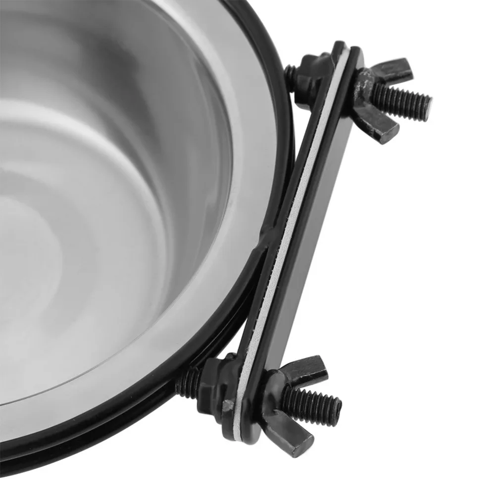 Stainless Steel Inner Pet Hanging Bowl Smooth Round Shape Crate Hanging Mount Cat Wall Mount Feeder Fixed Anti-slip Build