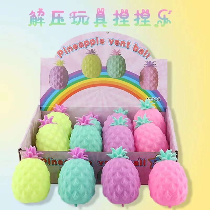 Decompression toy pineapple squeezing funny color kneading music flour ball fruit toy in stock decompression artifact
