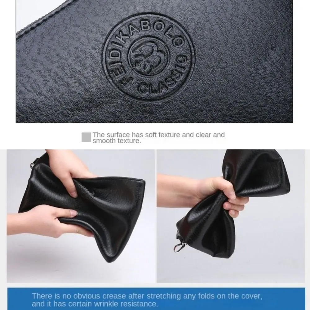 

Fashion Pu Leather Male Clutch Bag Soft Large Capacity Men's Handy Bag Zipper Durable Toiletry Bag Shopping