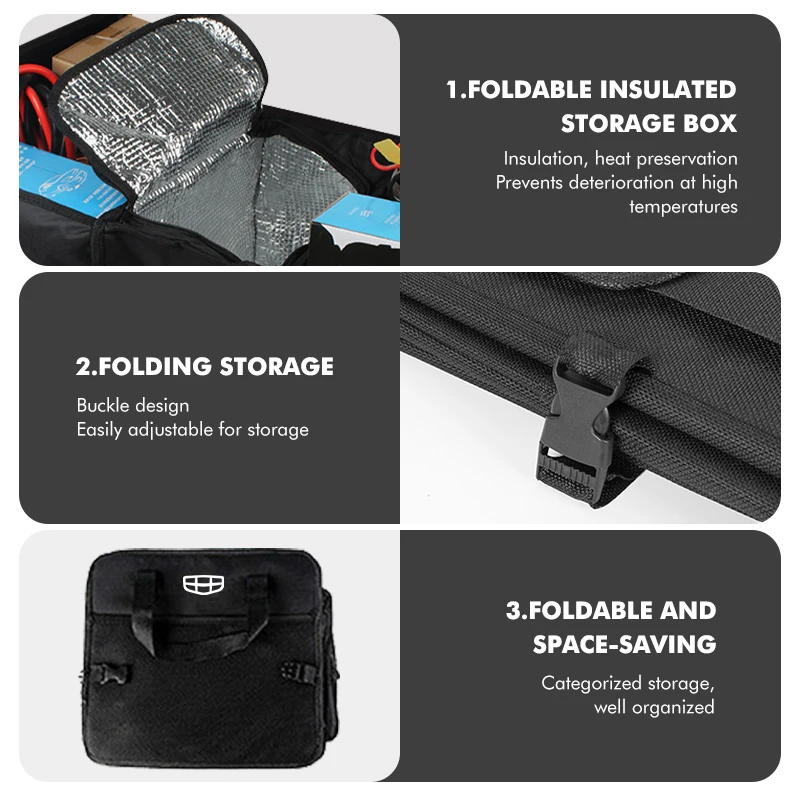 Car Trunk Organizer Fruit Food Insulated Bag Drink Storage Box For Geely Atlas pro Tugella Emgrand ec7 Coolray Geometry c gc9