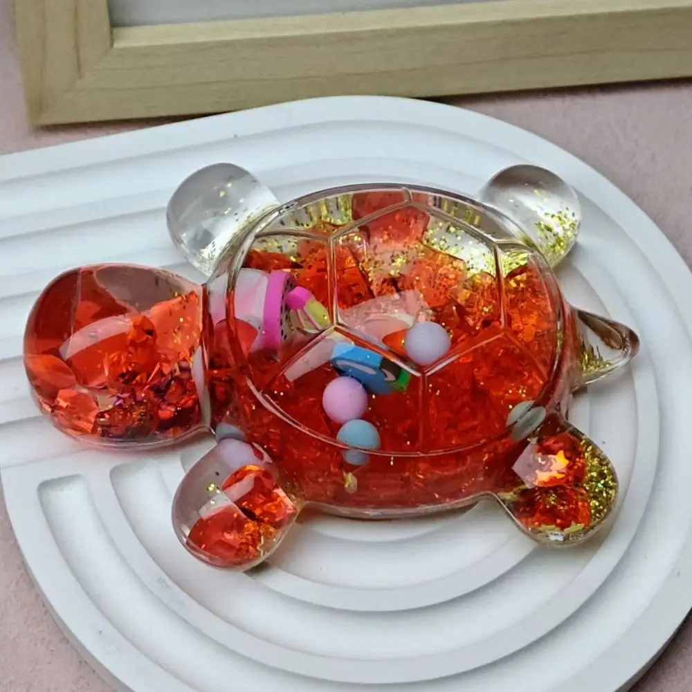 Flash Flowing Sand Candy Color Turtle Dolls Miniature Tortoise Statue Cute Cartoon Turtle Toy Fruits Mini Turtle Small Ornament
