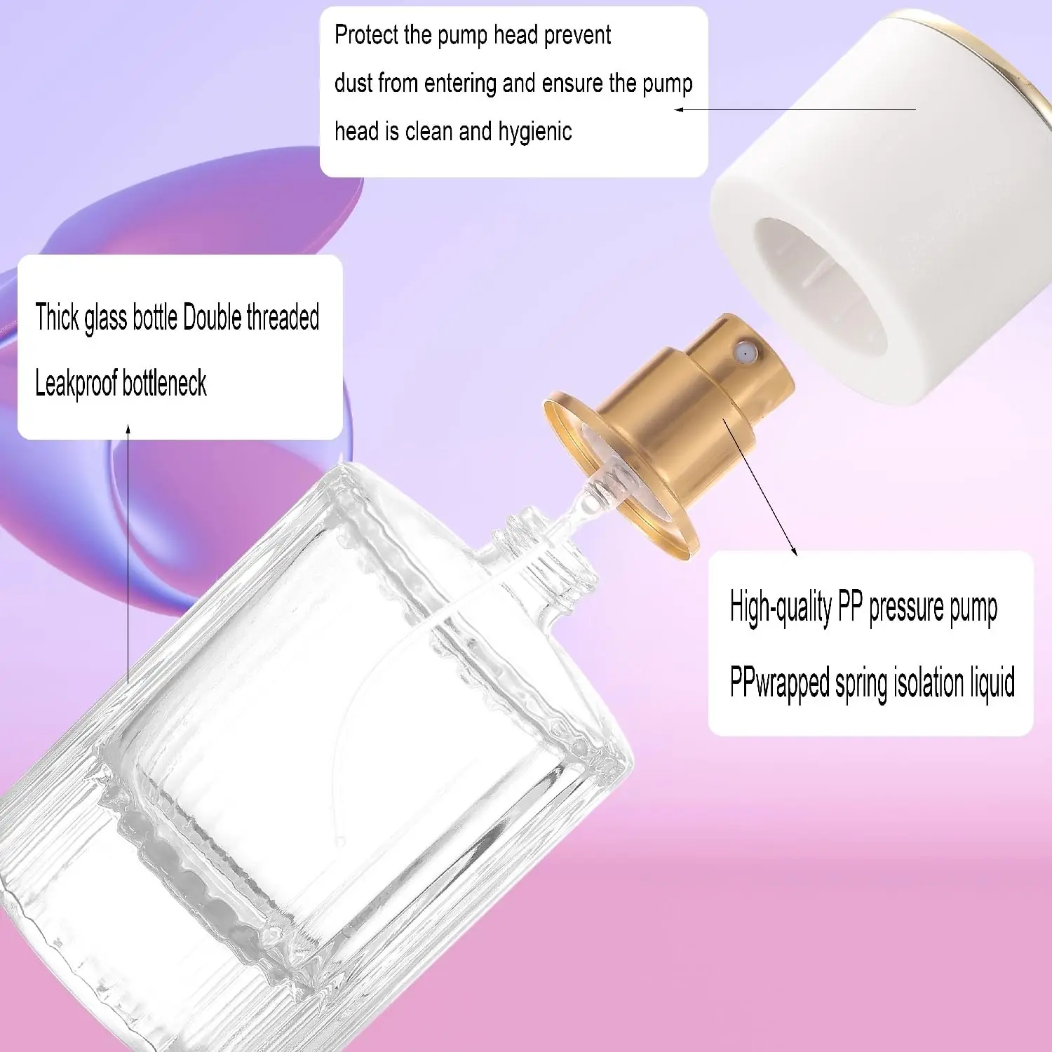 4 Uds. Botella de viaje de 30Ml, botellas vacías rellenables con pulverizador de Perfume, atomizador de Perfume de vidrio, elementos esenciales de viaje para artículos de tocador cosméticos