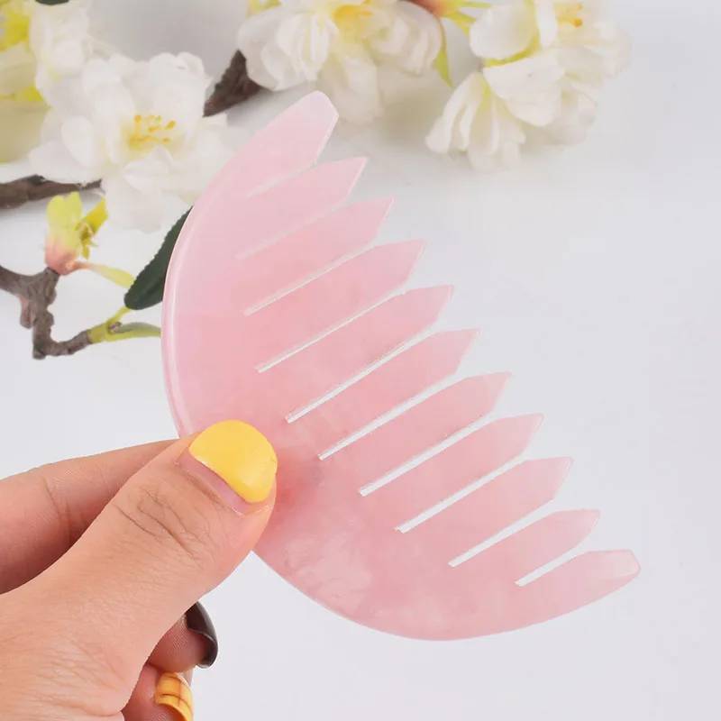 

1PcJade Massage Comb Gua Sha Sawtooth Heart Comb Scraping Board Head Massager Natural Jade Comb Hair Brush Women Scalp Care Tool