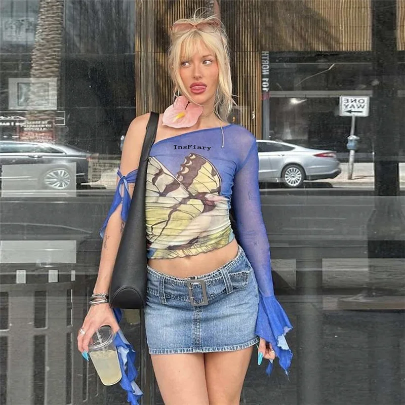 Sexy Long Sve dames T-shirt bedrukt ter Ne Design ademende comfortabele stof lente Ciwalk geschikt voor midden...