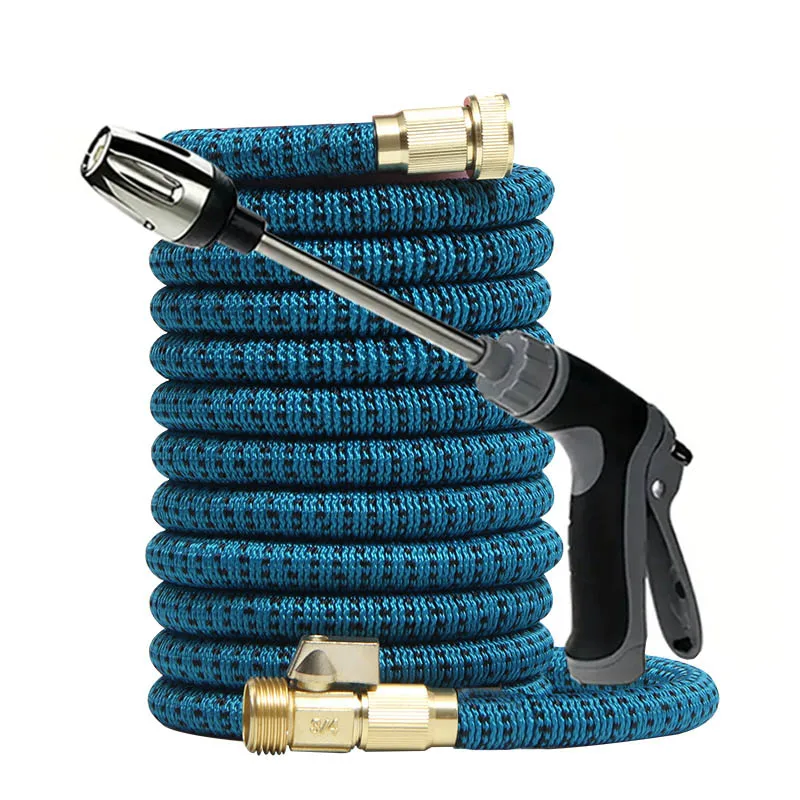 

High-Pressure Garden Hose with Retractable Multi-Function Spray Nozzle for Car Wash and Plant Care