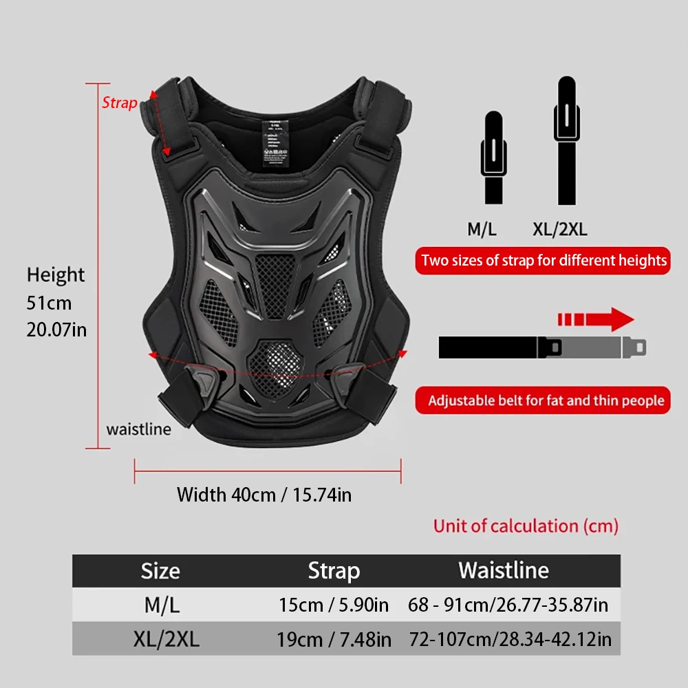 All Season Motocross Armor Vest Motorcycle Body Protection DH Dirt Bike MTB MX Chest Back Protector Moto Equipment for Men Women