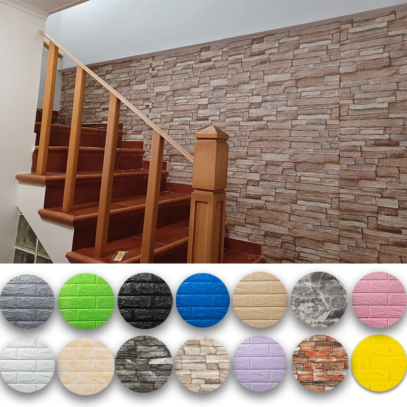 Thickened 3D Foam Wall Panels Self Adhesive Waterproof Wallpaper for Home Decor Bedroom Bathroom Kitchen House Sticker