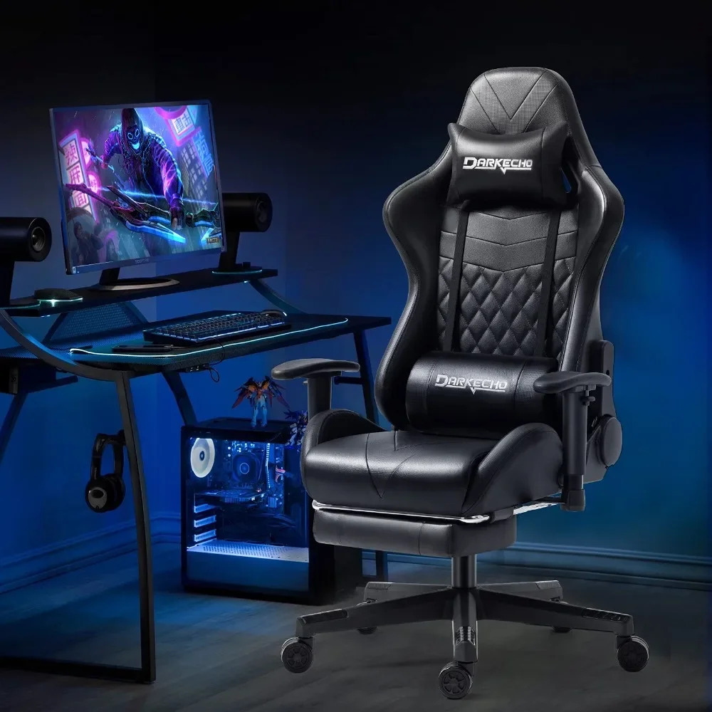 New Gaming Chair With Footrest，Massage Racing Office Computer Ergonomic Chair Leather Game Chair