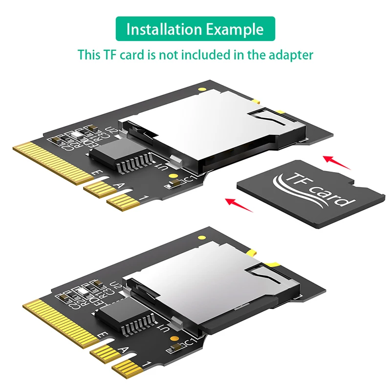 Adaptador de tarjeta Micro SD T-Flash, convertidor de tamaño 2230 con indicador LED para ordenador portátil, TF, SDHC, SDXC a NGFF M.2, A-E