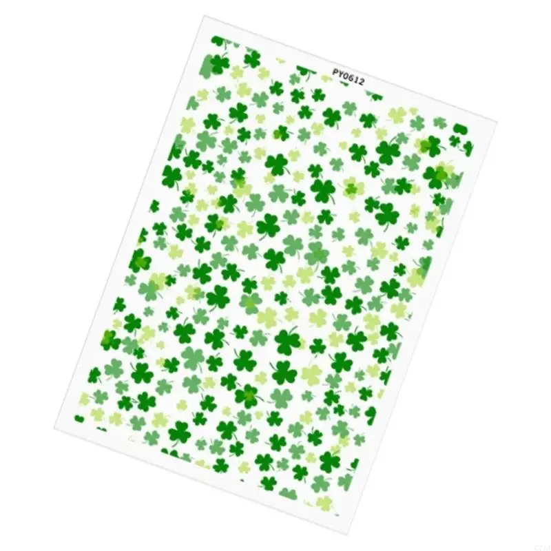 Fun Patricks Themed Water Transfer Stickers For Cups And Gift Wrapping C71A