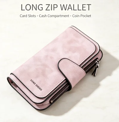 Baellerry High Quality Long Women's Wallet Buckle Multiple Card Slots Mobile Phone Bag Hand-held Bag Card Holders