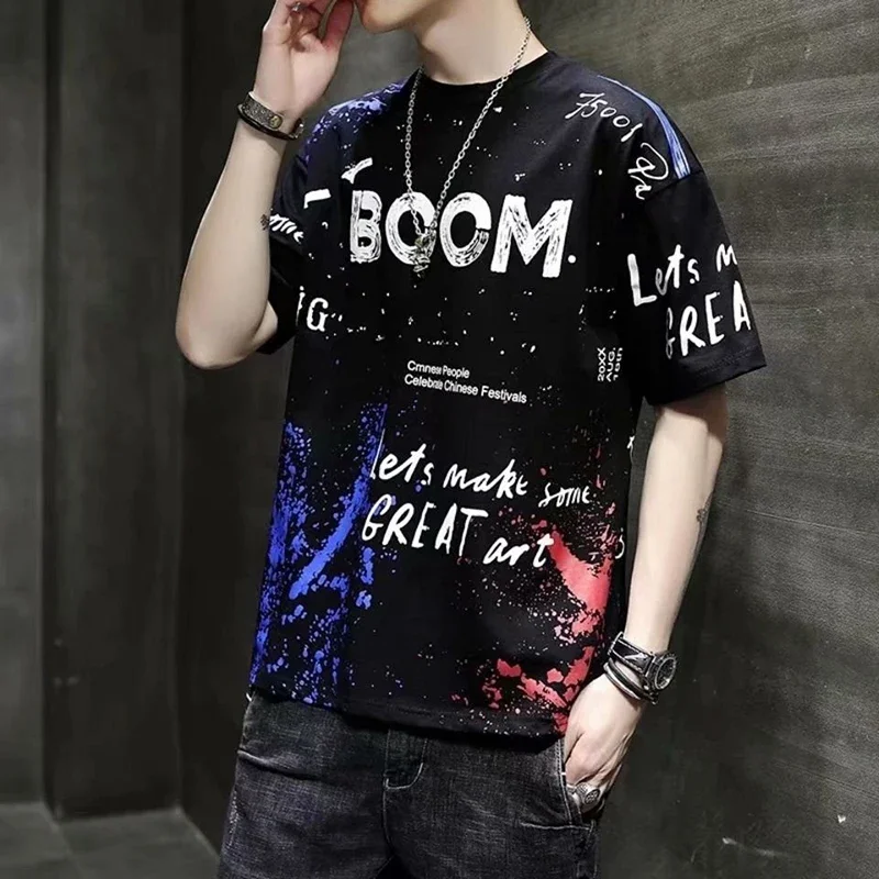 

Pop Summer Men's T Shirts Harajuku Fashion Japan Printing Short Sleeve Tops Tee Men Casual Men Clothing Streetwear Trend T Shirt