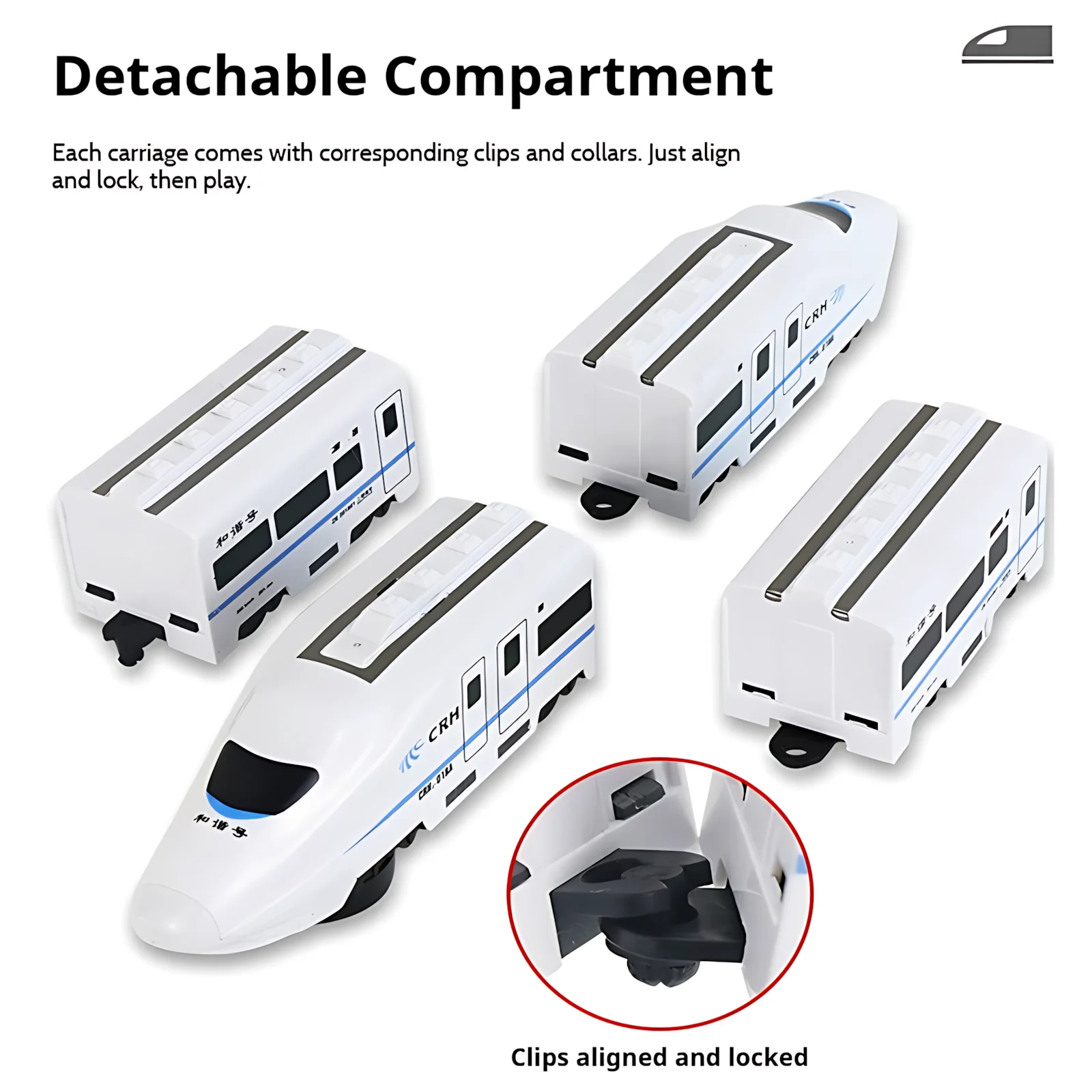 مجموعة ألعاب قطار كهربائية عالية السرعة محاكاة للأطفال يمكنك صنعها بنفسك نموذج سكة حديد مع أضواء وأصوات مسار تعليمي هدية للأولاد والبنات #4
