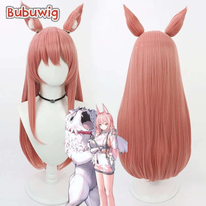 

Bubuwig Синтетические волосы Leona Косплей Парики Игра Nikke The Goddess of Victory Leona 80 см Длинный прямой розовый парик Термостойкий