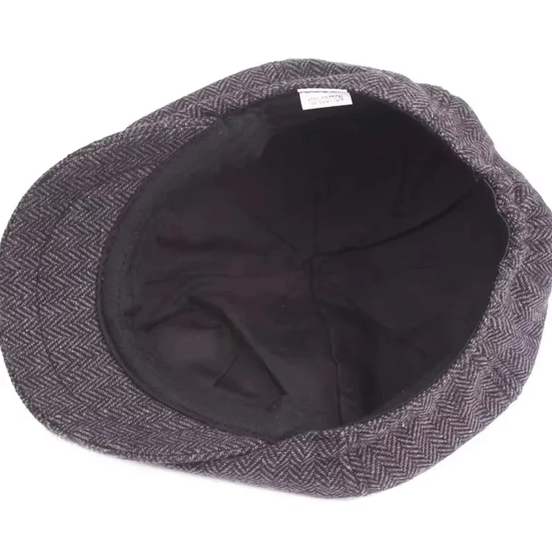 2025 Neue Klassische Mütze für Herren Vintage Retro Tweed Peaky Blinders Baskenmütze Flache Schirmmütze Straßenhüte für Damen und Herren