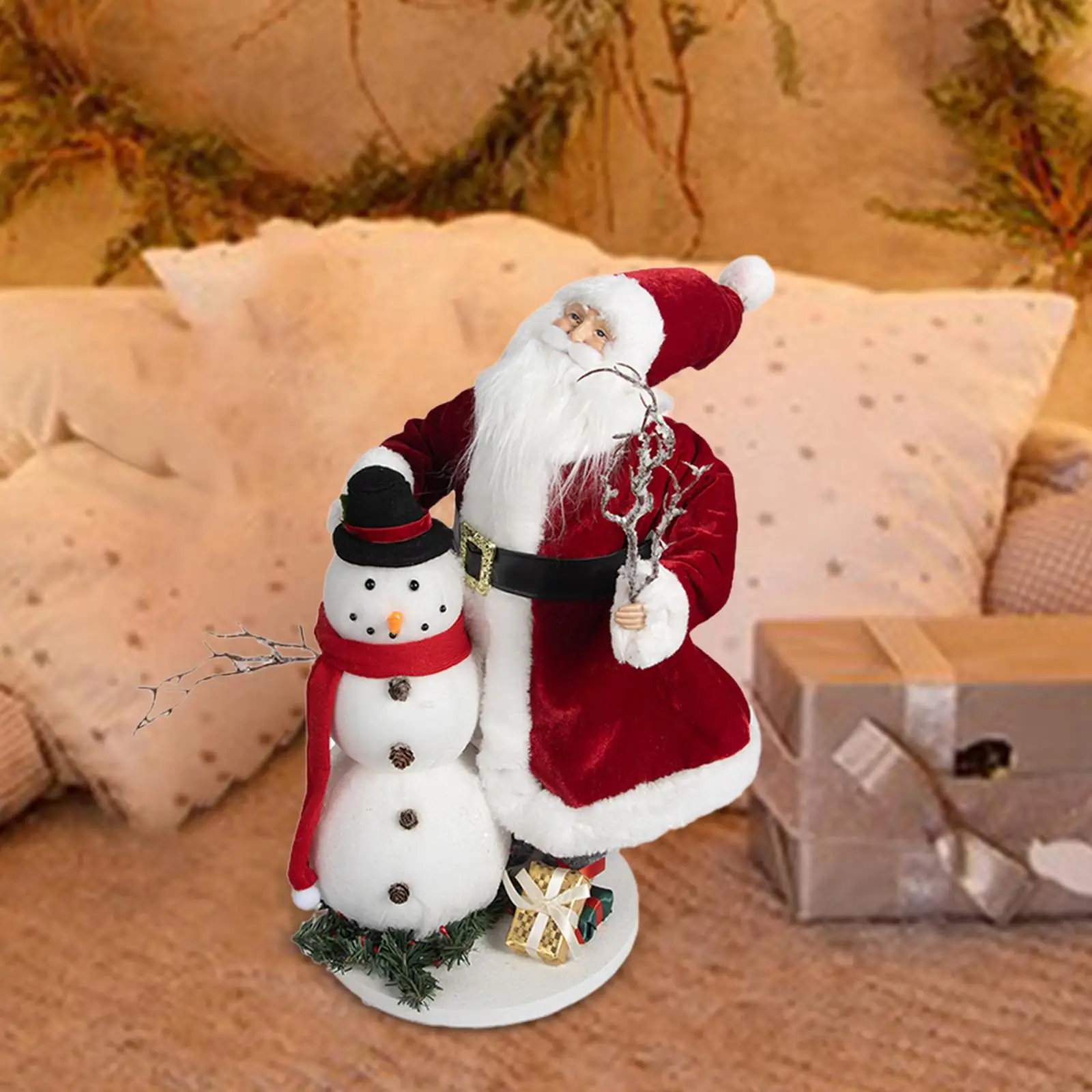 

Santa Claus Figure Centerpiece Gift Ornament for Living Room Fireplace Home