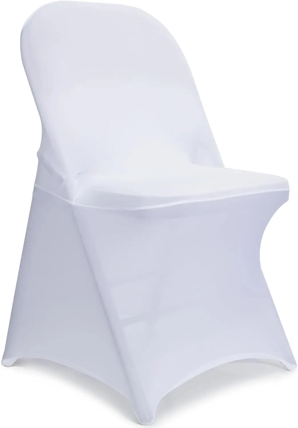 30PCS Spandex Folding Chair Covers, Upgraded Stretch Elastic Fitted Chair Cover Protector (White)