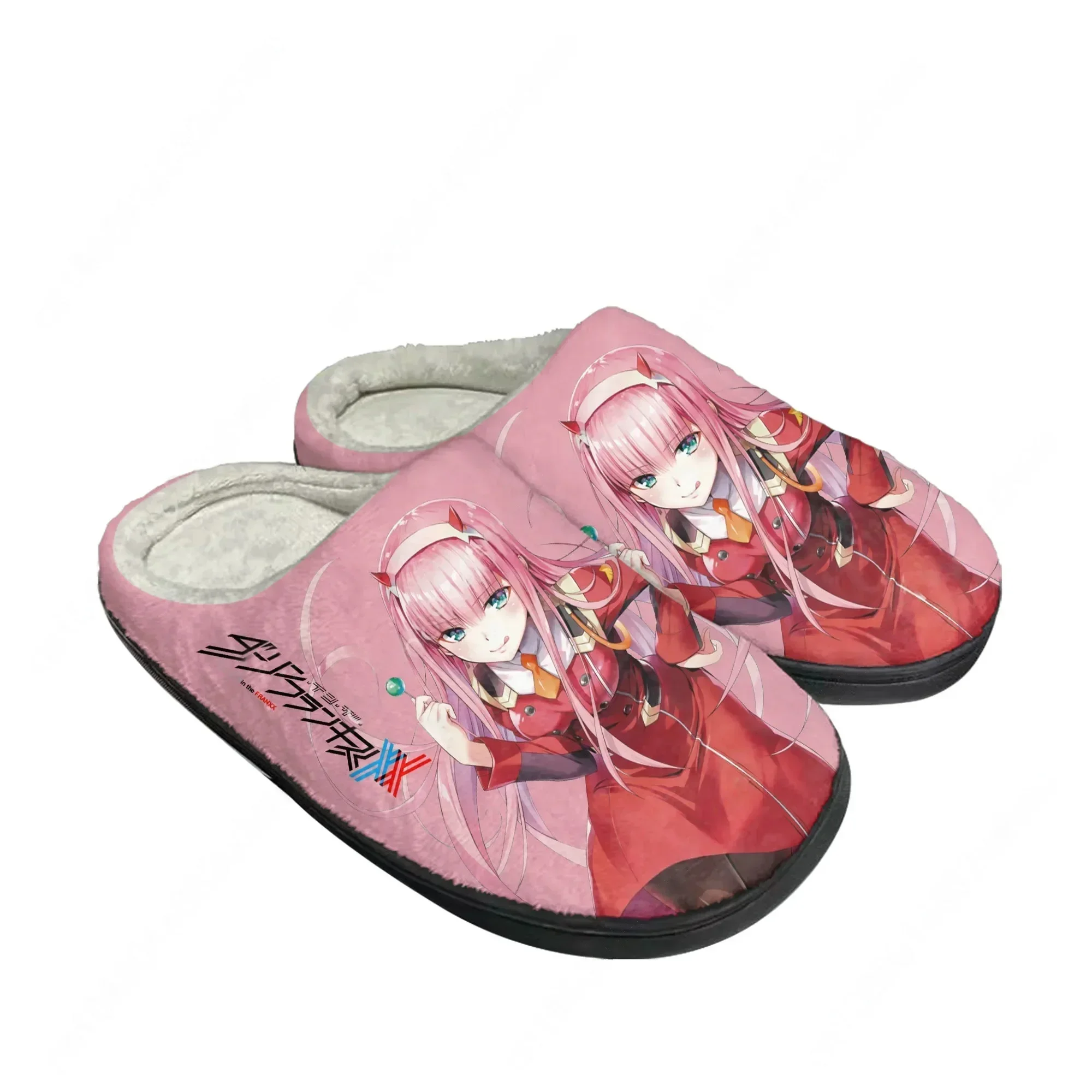

Домашние хлопковые тапочки DARLING In The FRANXX, мужские и женские, плюшевые, для спальни, повседневные, теплые, термо-тапочки
