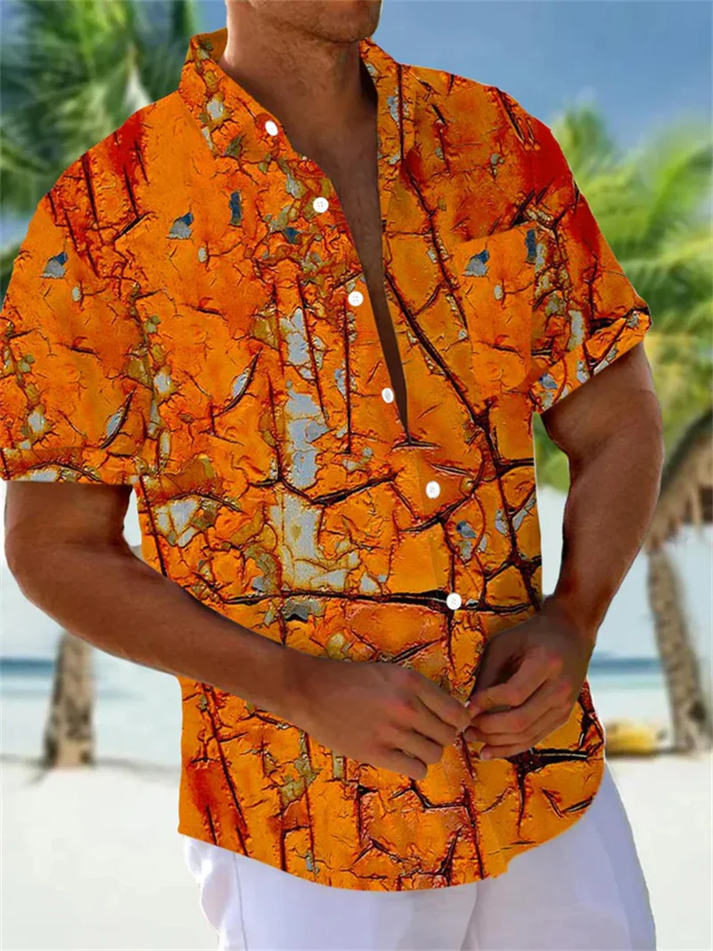 2025 New St. Patrick's Day Shirt Men's and Women's Lucky Green Clover Festival Shirt Short Sleeve Collar Casual Top