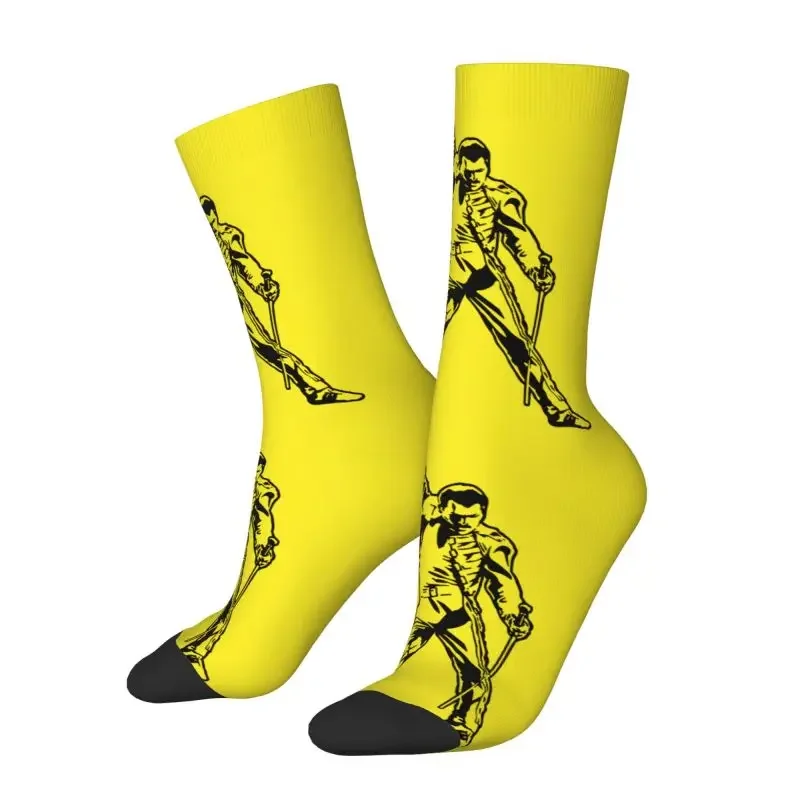 Freddie Mercury Men Women Crew Socks Unisex Novelty 3D Printing Dress Socks