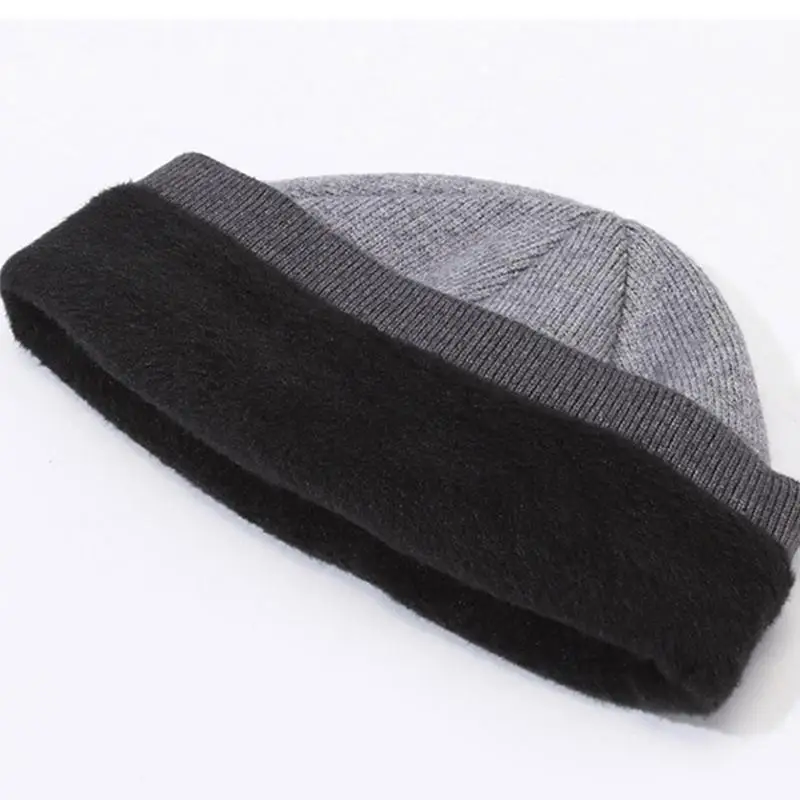 

652F Casual Embroidery Hat Knit Windproof Beanie for Adult Autumn Winter Cycling