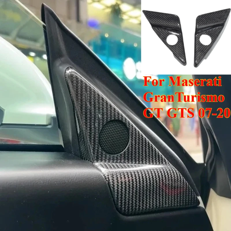 

Carbon Fiber Pillar Tweeter Frame Cover Interior Sticker Decorative For Maserati GranTurismo GT GTS 07-20，Interior accessories