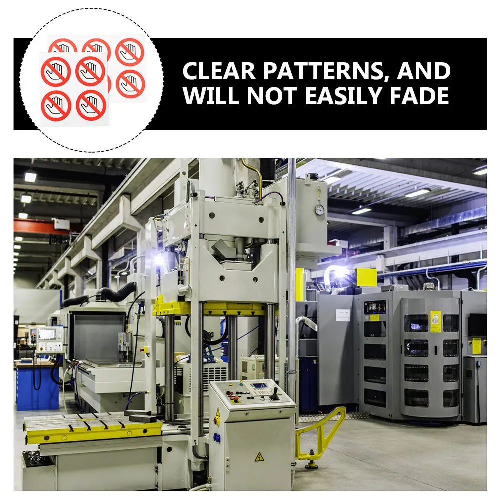 5pcs Do Not Touch Sign Sticker Warning Decal Adhesive Safety Label For Warehouse Factory Equipment Machine Caution Sign