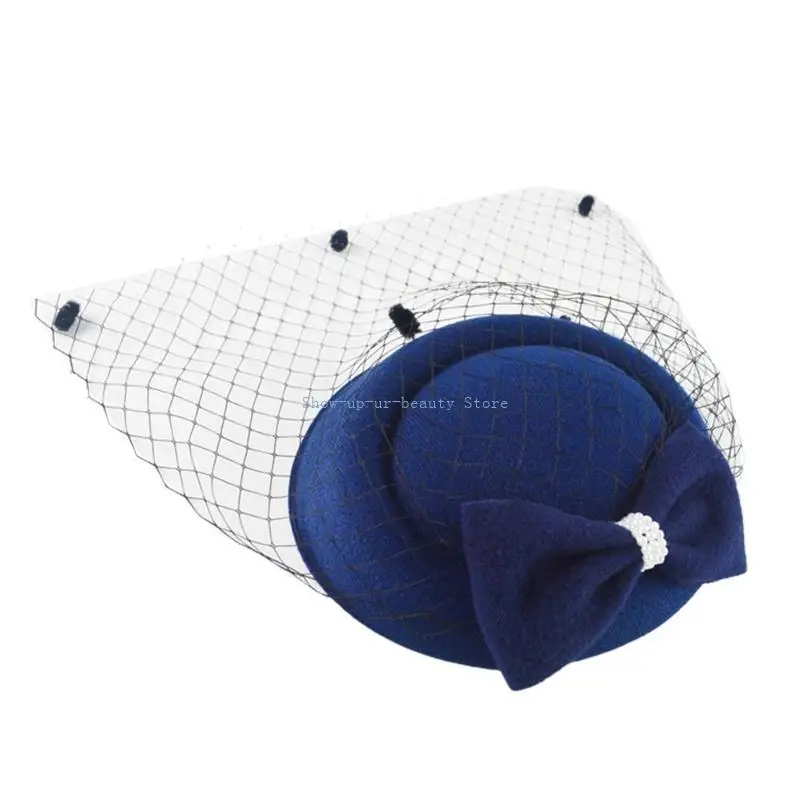 

R9JE Girls Delicate Net Yarn Hat Hair Barrettes Party Performance Hair Pins